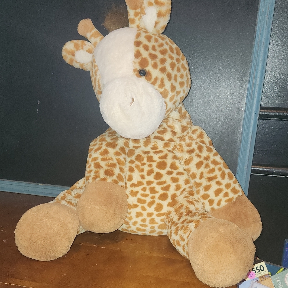 Plush Giraffe Toy - Brown and Cream